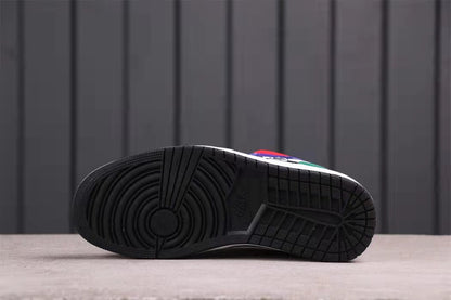 Bottom view showing the black rubber outsole with circular and geometric tread patterns.