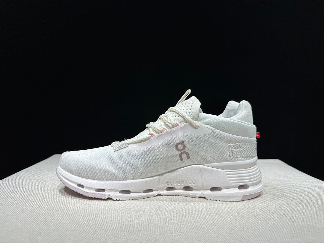 On Cloudnova 2 Sneakers, White and Orchid