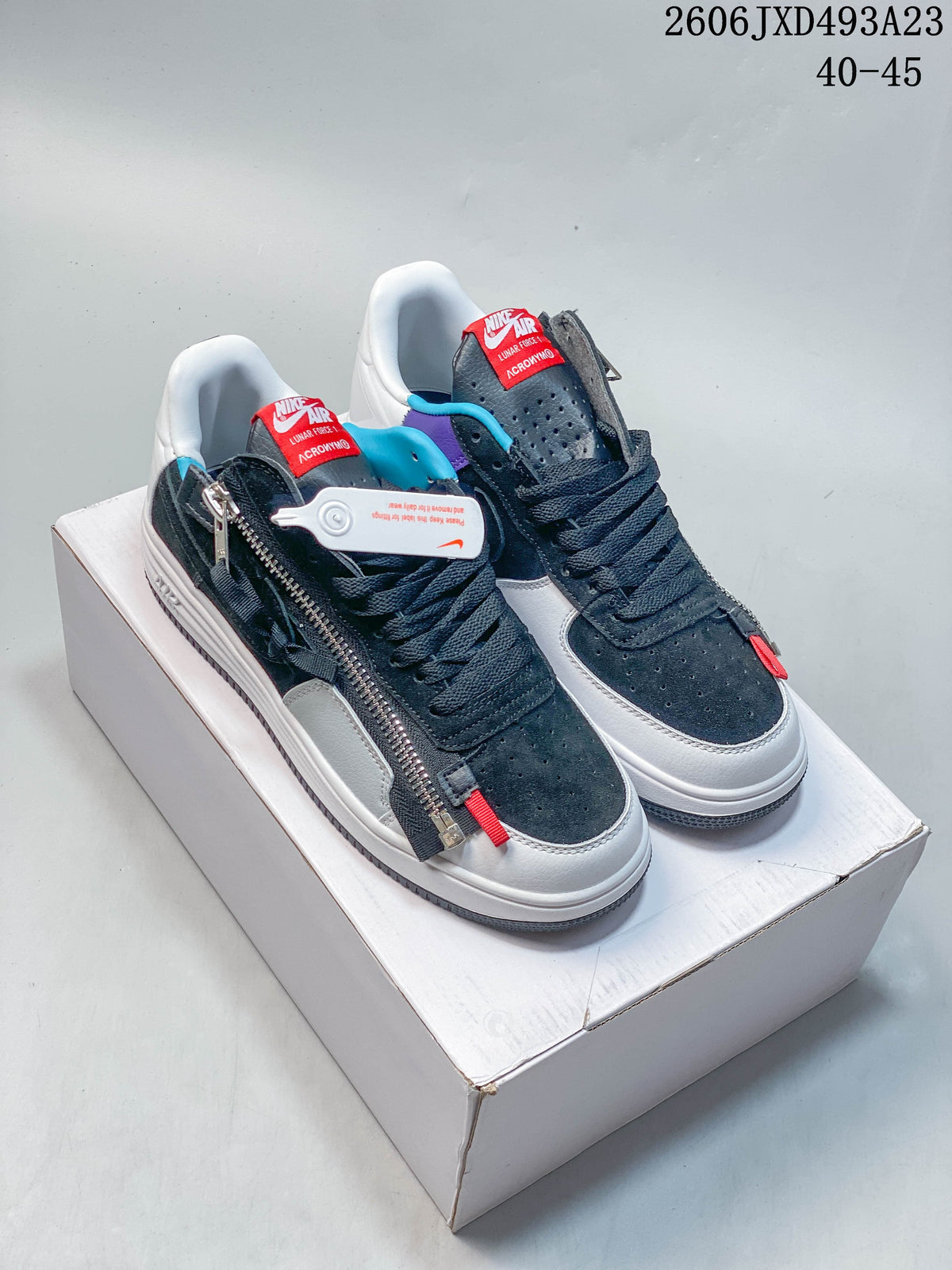 Nike Air Force 1 '07 Low Sneakers in White and Navy