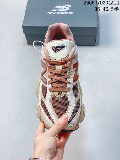New Balance 9060 Sneakers in Cream, Brown and Pink