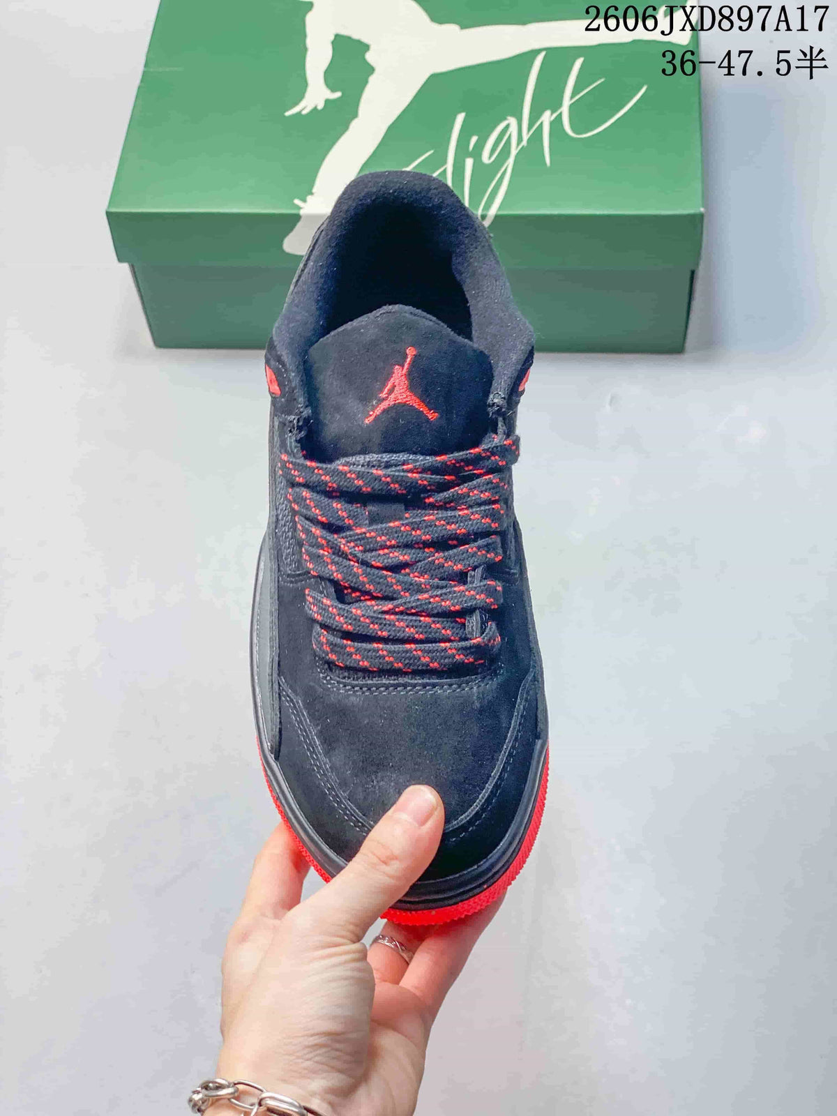 Jordan Flight Court Low-Top Basketball Shoes, Black and Red