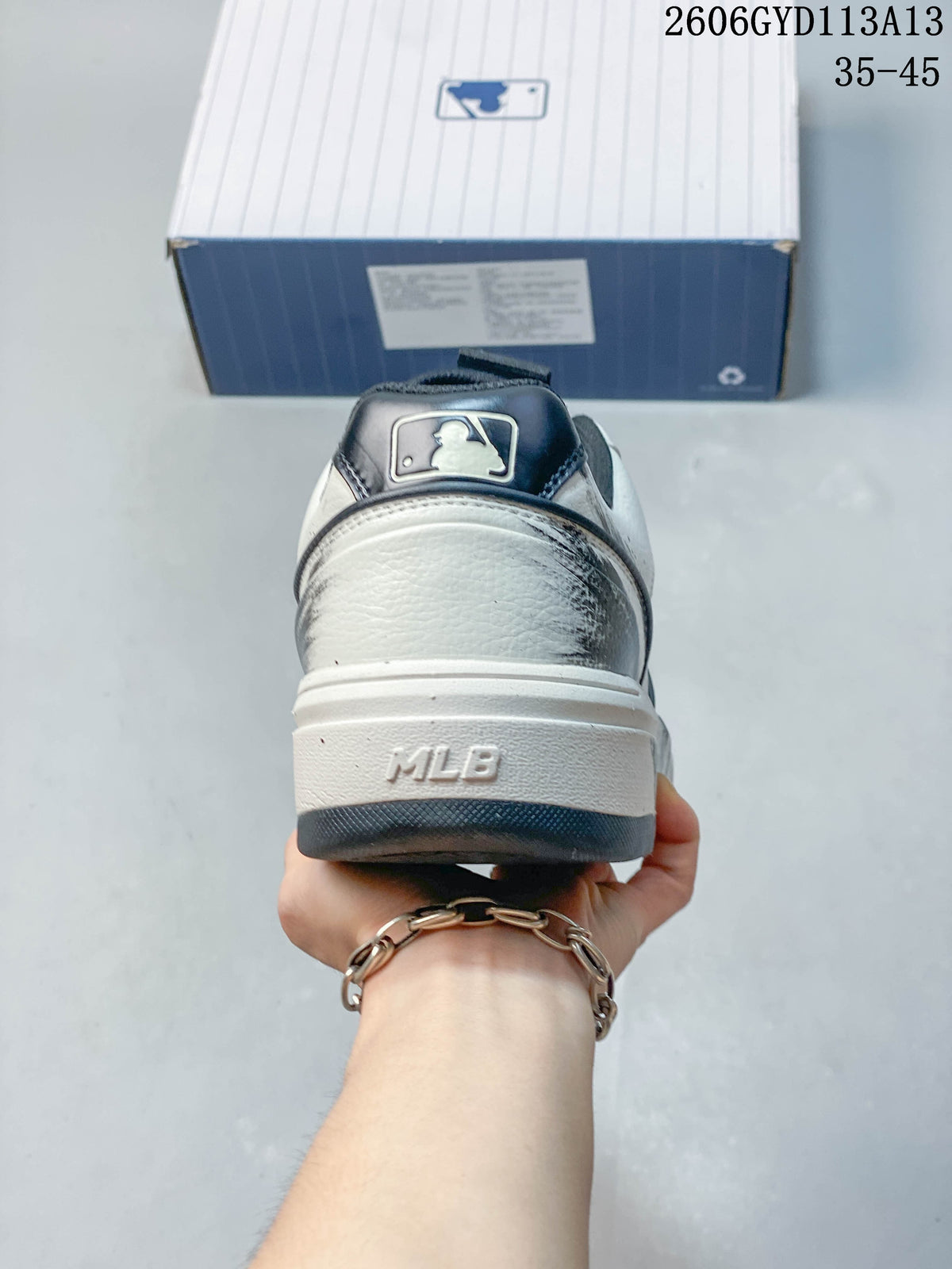 MLB NY Graffiti Platform Sneakers, White and Navy