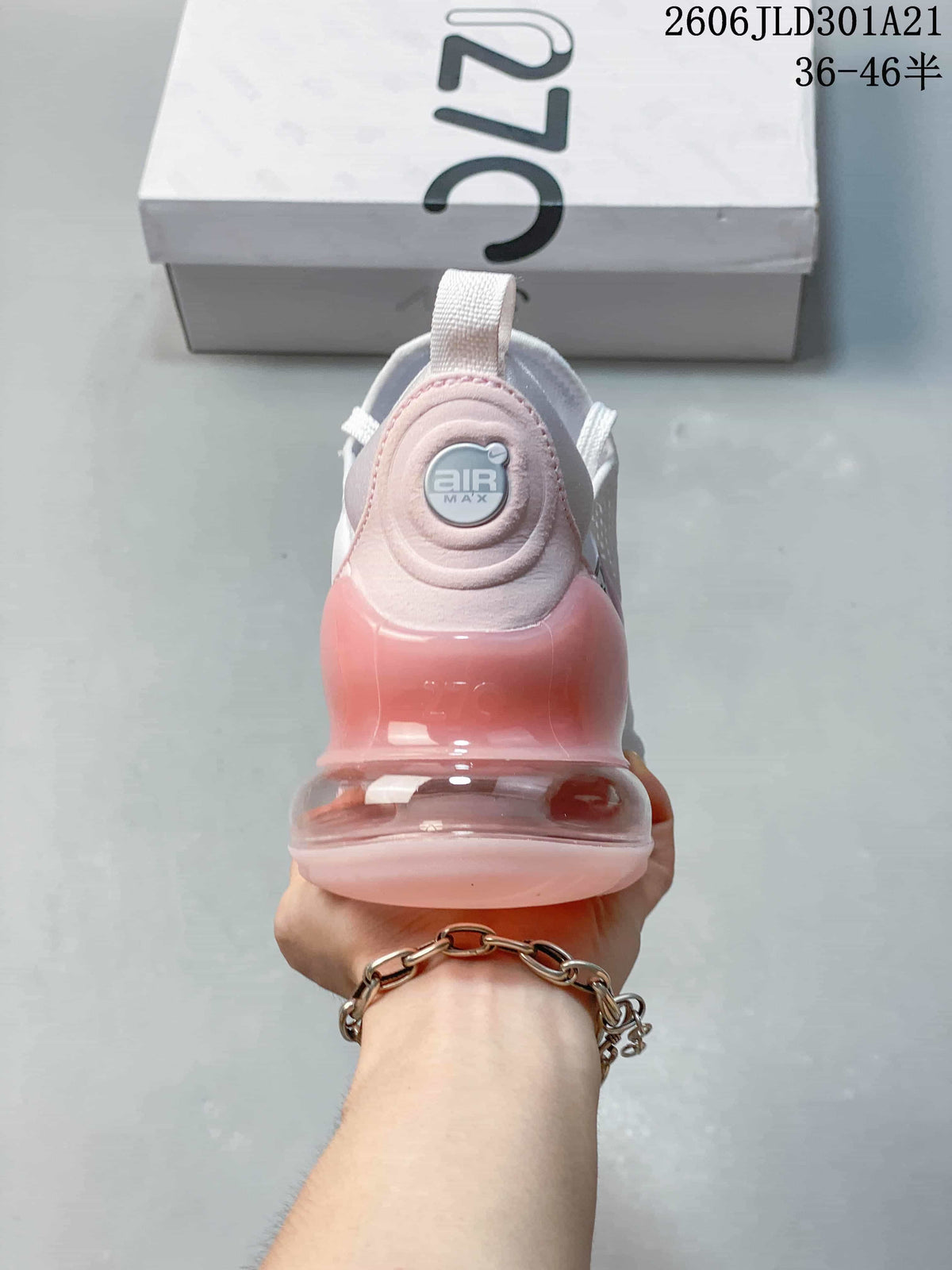 Nike Air Max 270 Premium White and Pink Sneakers