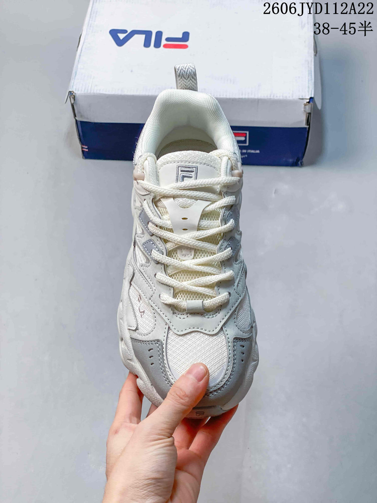 FILA FUSION Arceus Chunky Sneakers, White and Gray