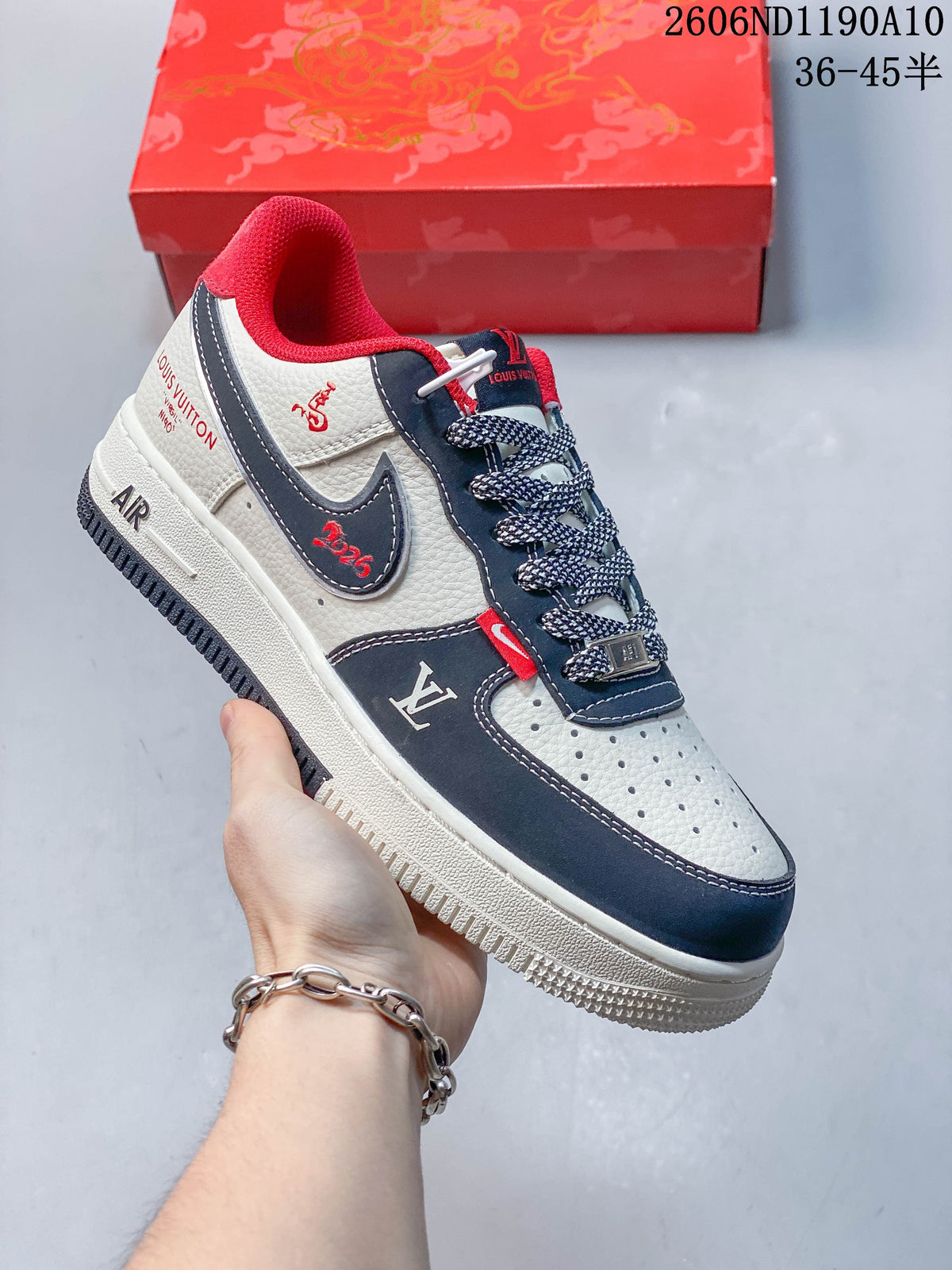Nike Air Force 1 '07 Low Red, Navy and White Sneakers CS5288-722