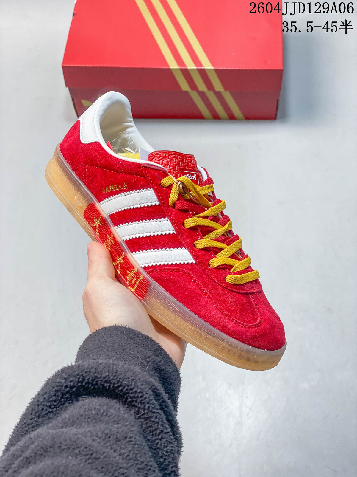 adidas Gazelle Low-Top Sneakers Red and White