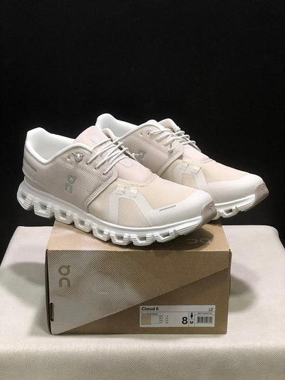 On Cloud 6 Sneakers in Pearl White