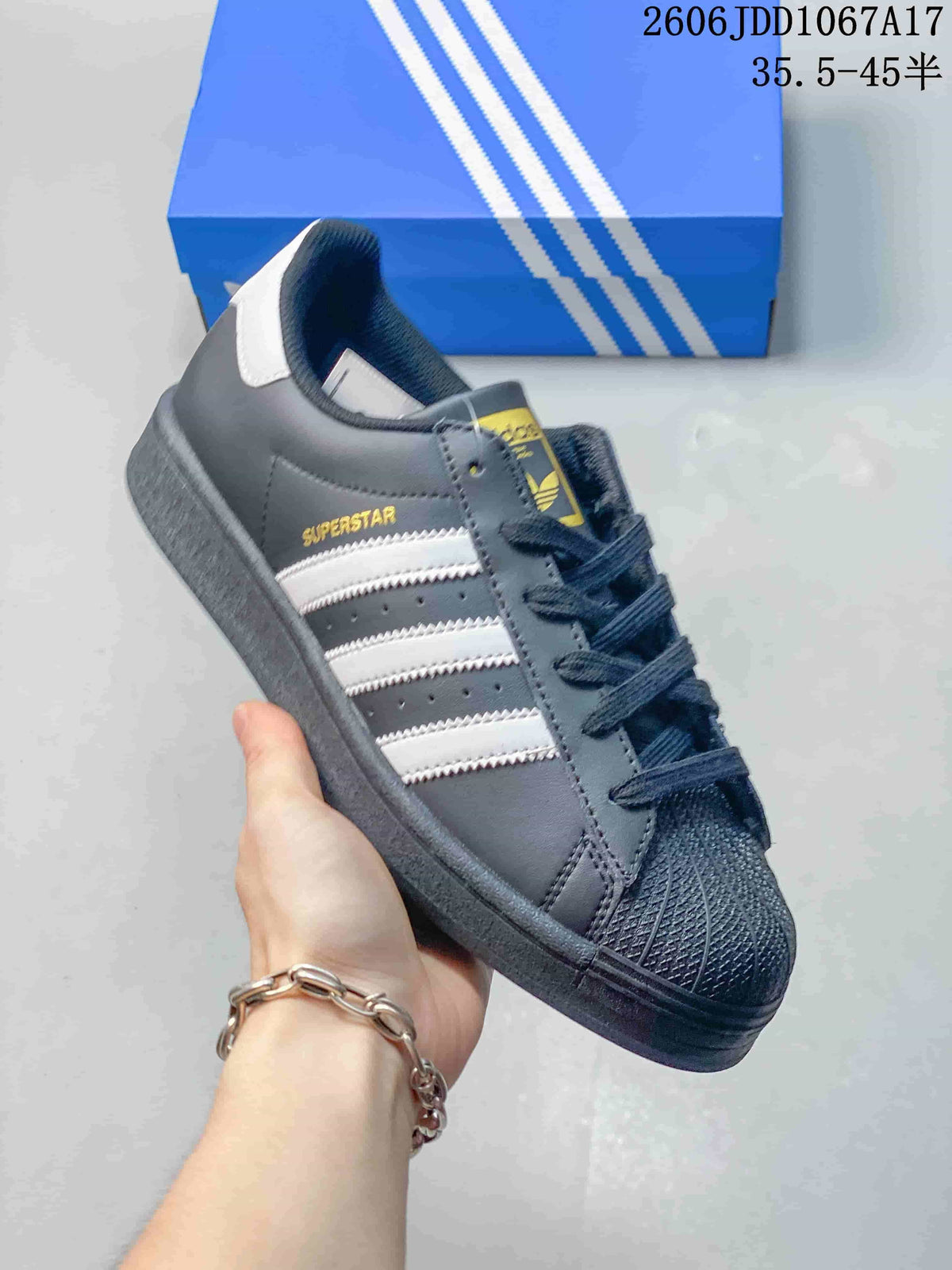 Adidas Superstar Sneakers in Charcoal and White