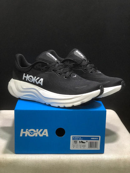 HOKA Arahi 8 Black and White Running Shoes