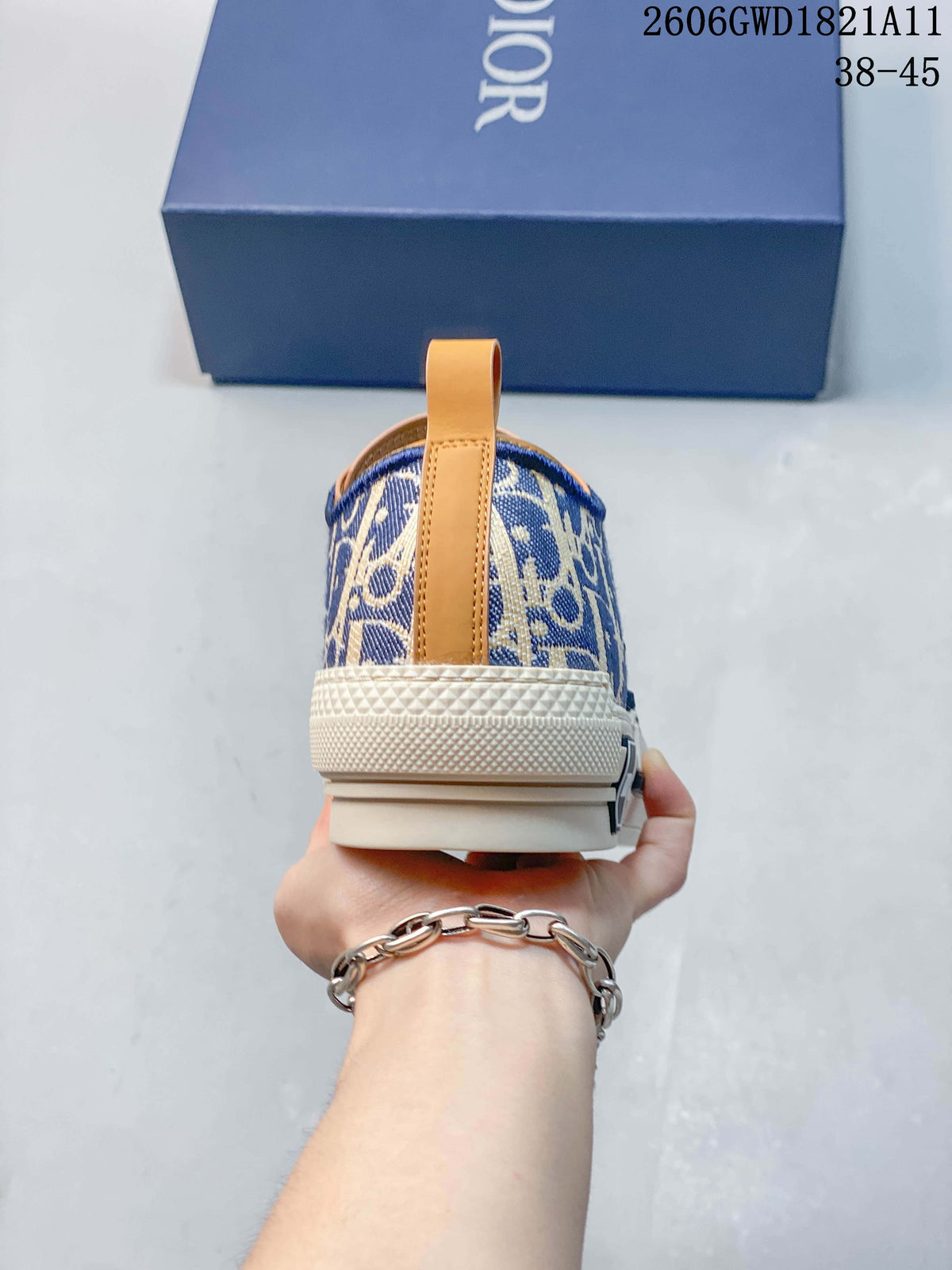 Dior B23 Low-Top Sneakers in Blue and Beige