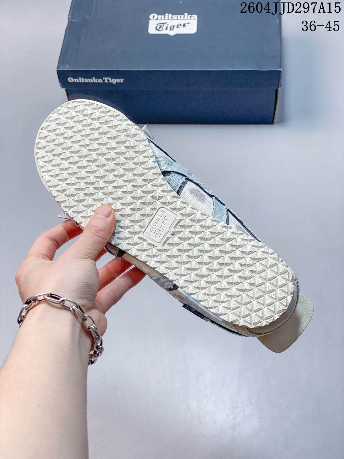 Onitsuka Tiger Mexico 66 Slip-On Sneakers, Cream and Blue