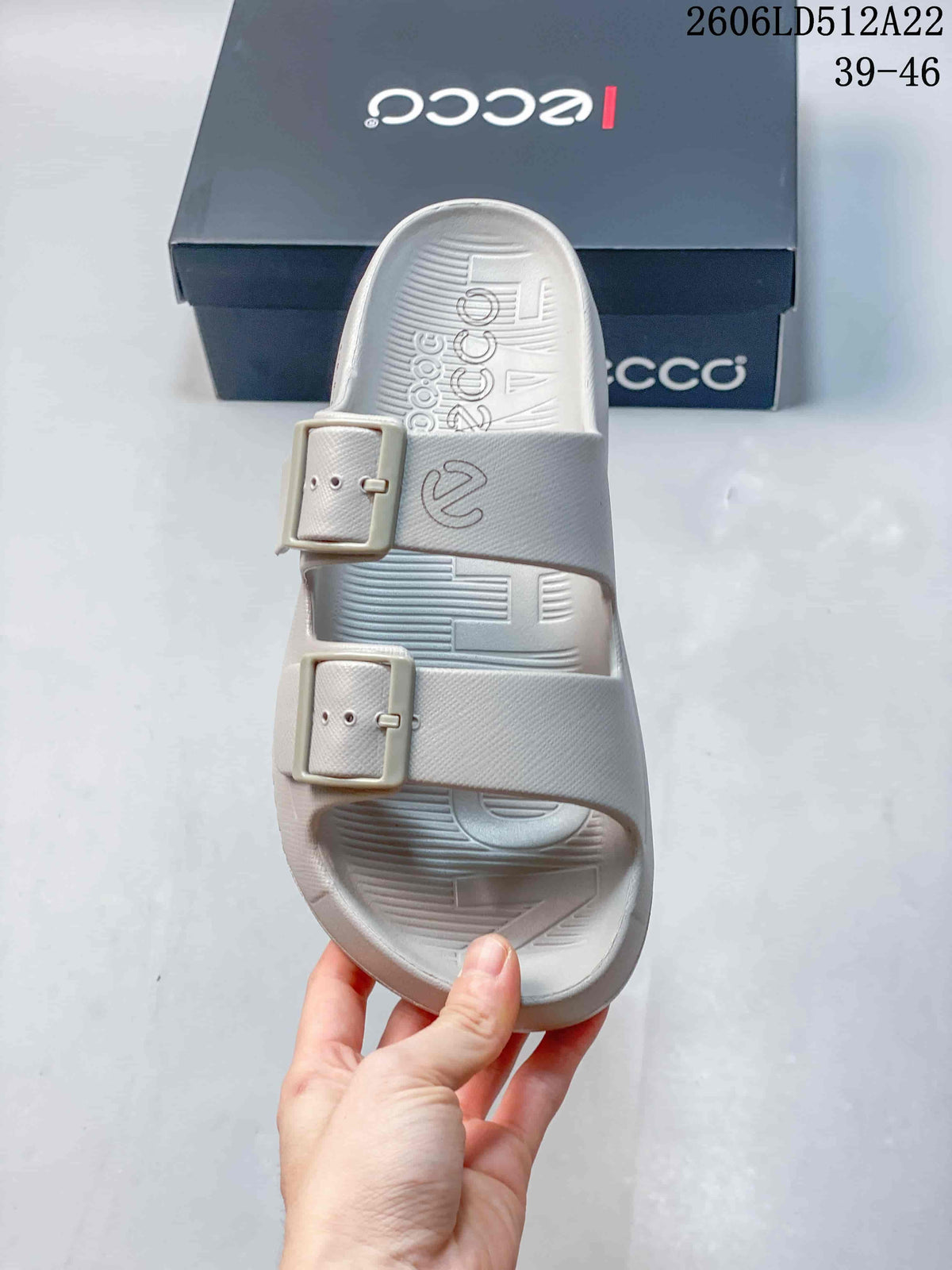 ECCO Two-Strap Sandals in Light Gray 06LD512A22