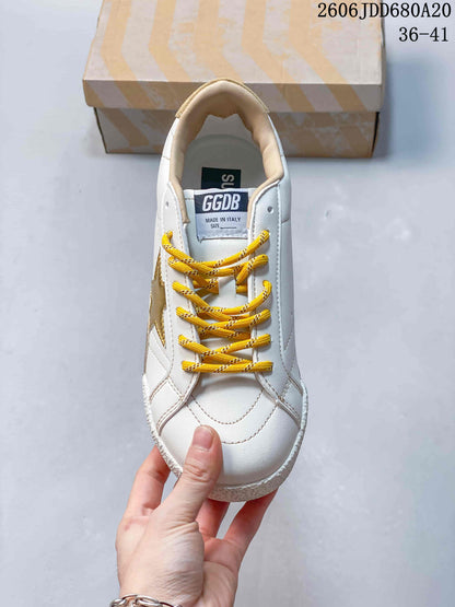 Golden Goose Super-Star Low-Top Sneakers White Gold