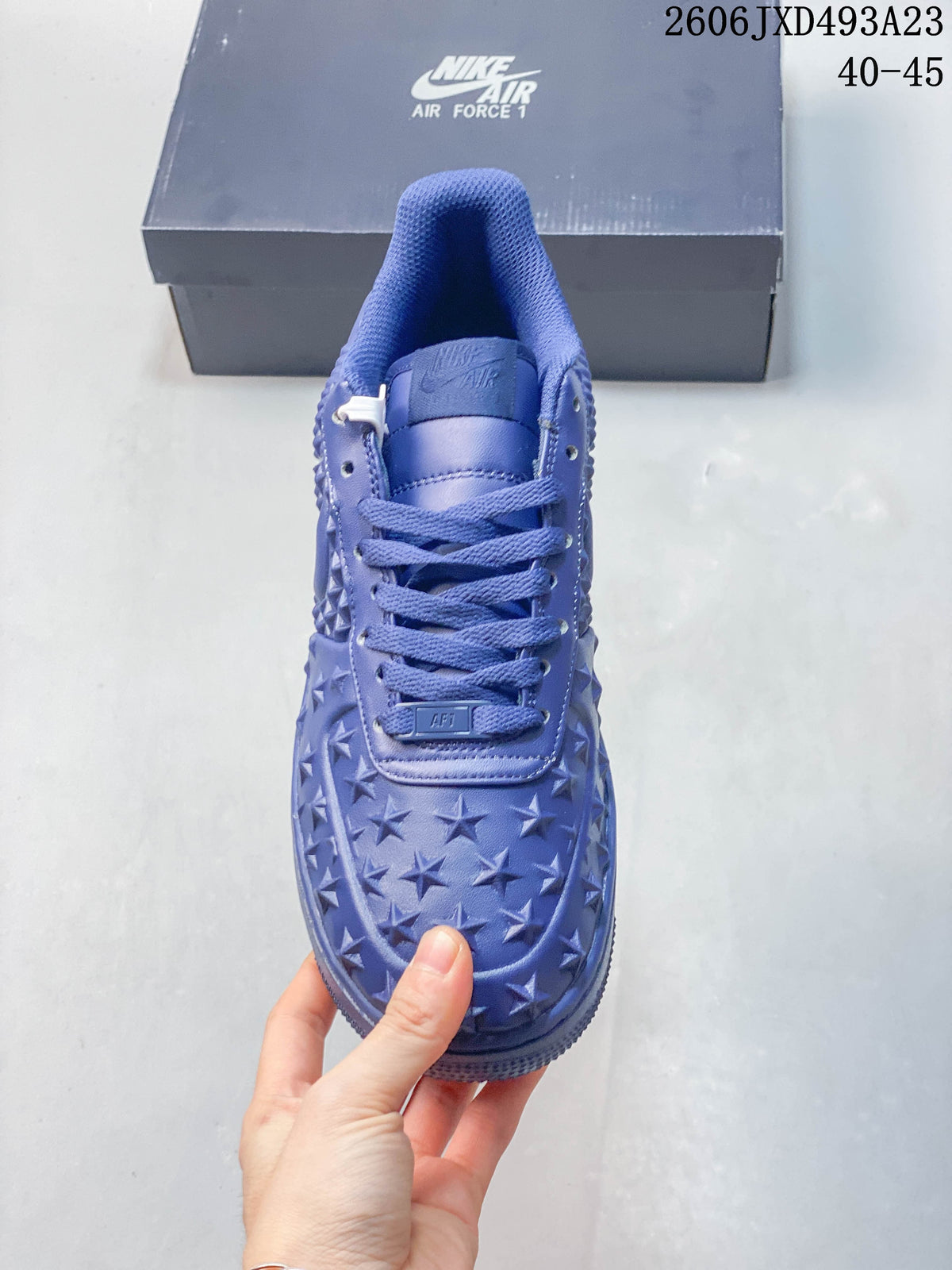 Nike Air Force 1 '07 Low Blue Star-Pattern Sneakers