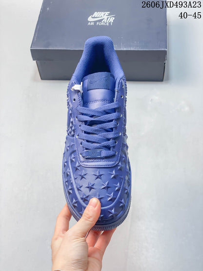 Nike Air Force 1 '07 Low Blue Star-Pattern Sneakers