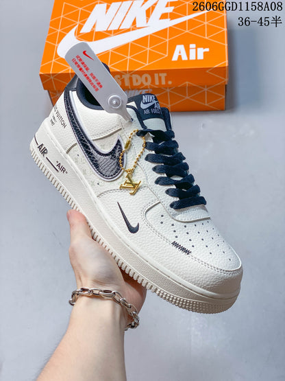 Nike Air Force 1 Low Cream Multi-Color Swoosh Sneakers