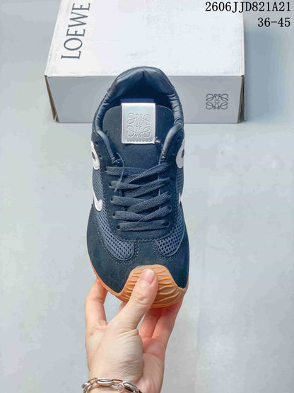Loewe Navy Mesh Retro Sneakers with Gum Sole