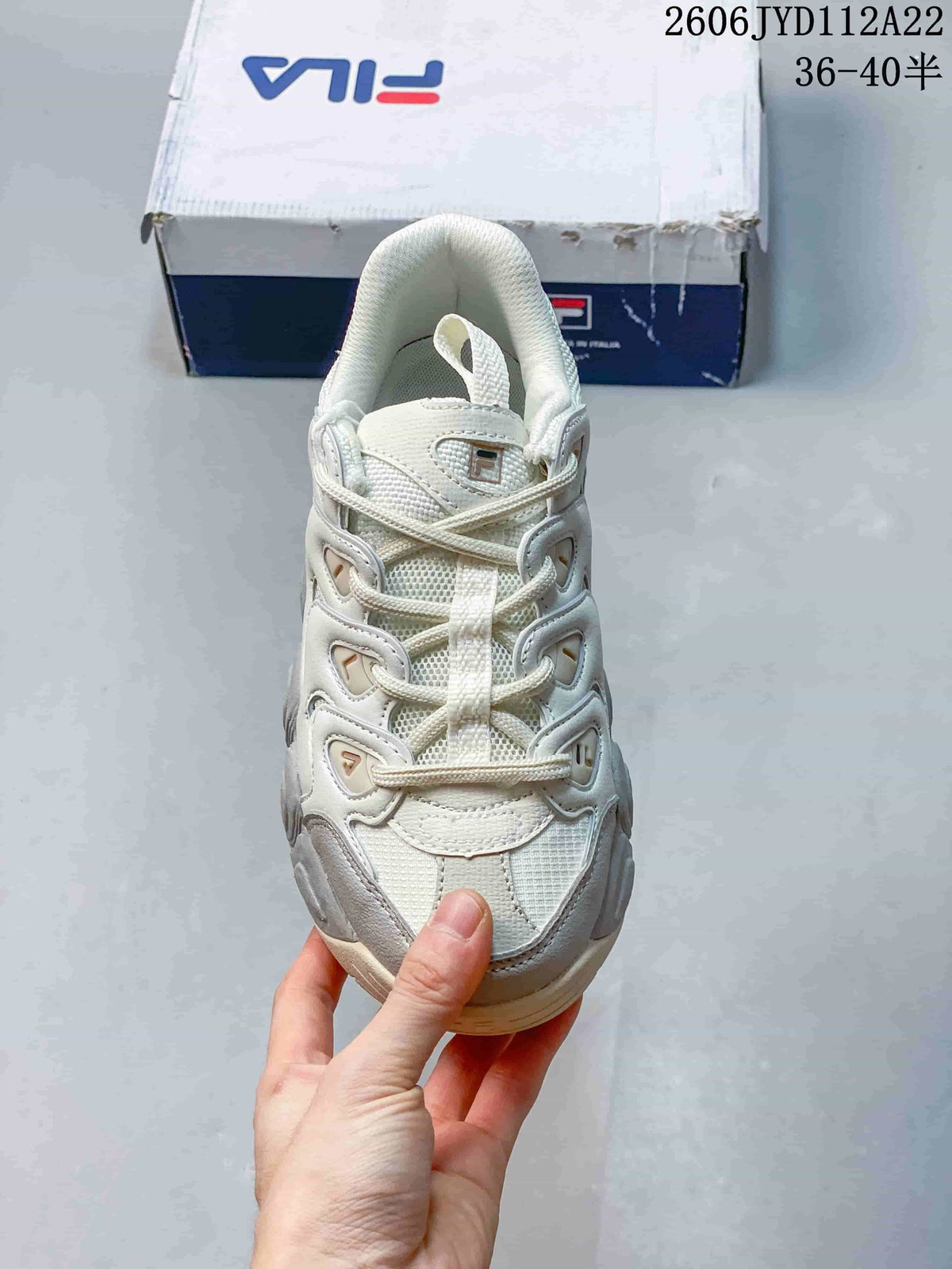 FILA Mars Chunky Sneakers, White and Grey, 612520ASUOI