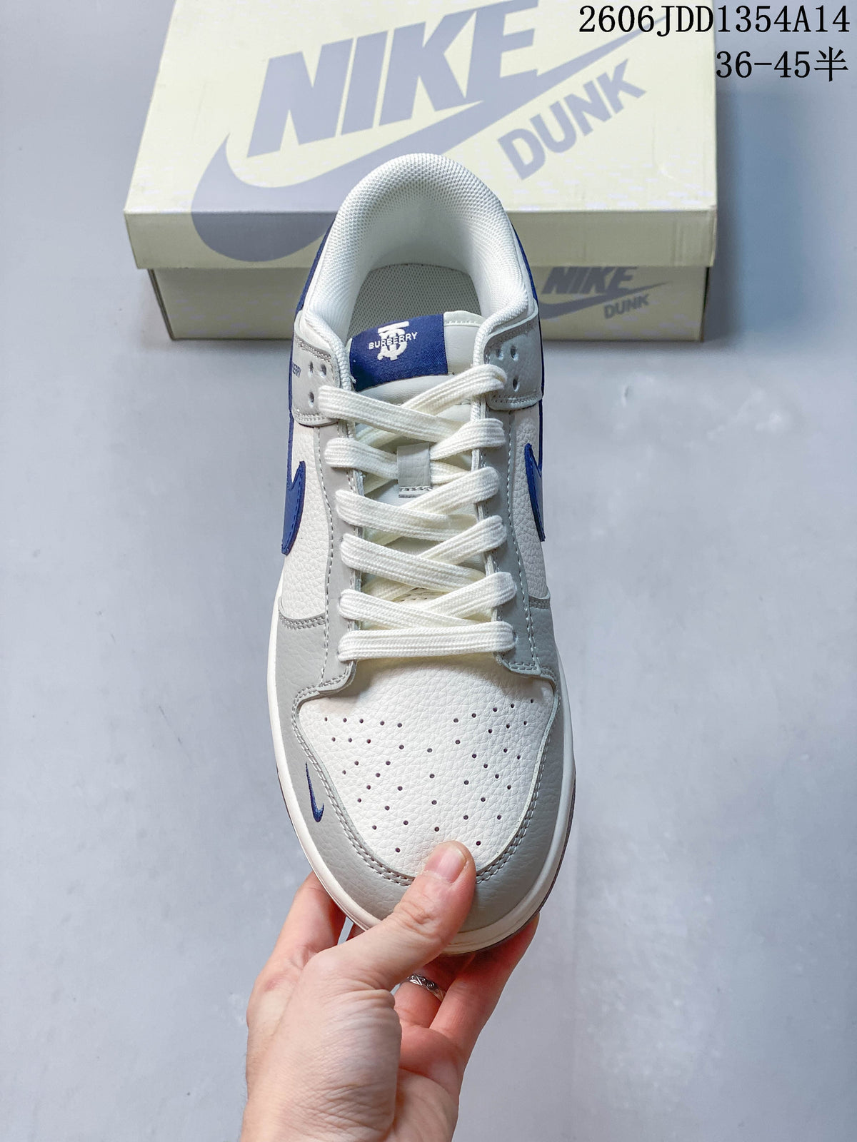 Nike Dunk Low DIY Custom White and Blue Sneakers