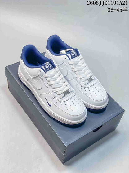 Nike Air Force 1 Low White Sneakers with Contrast Swoosh