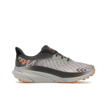 HOKA Challenger 7 Trail Running Shoes Gray Orange