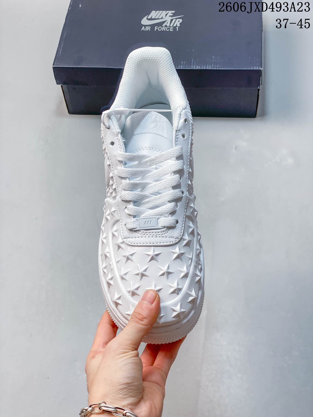 Nike Air Force 1 '07 Low White Star-Embossed Sneakers