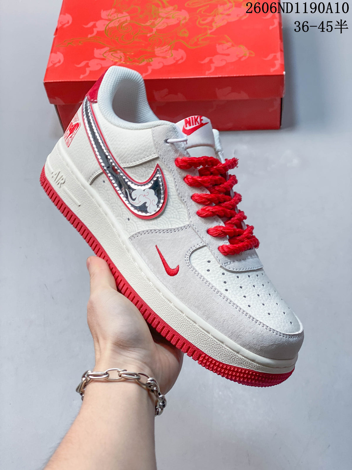Nike Air Force 1 '07 Low Red and White Sneakers CS5288-722