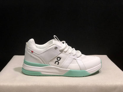 On THE ROGER Clubhouse Pro Tennis Shoes White Mint Green