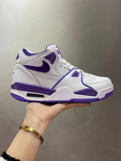 Nike Air Flight 89 White and Purple Sneakers 652-11