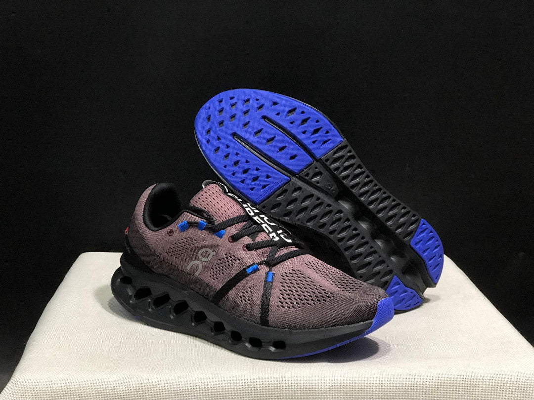 On Cloudsurfer Running Shoes in Charcoal and Blue