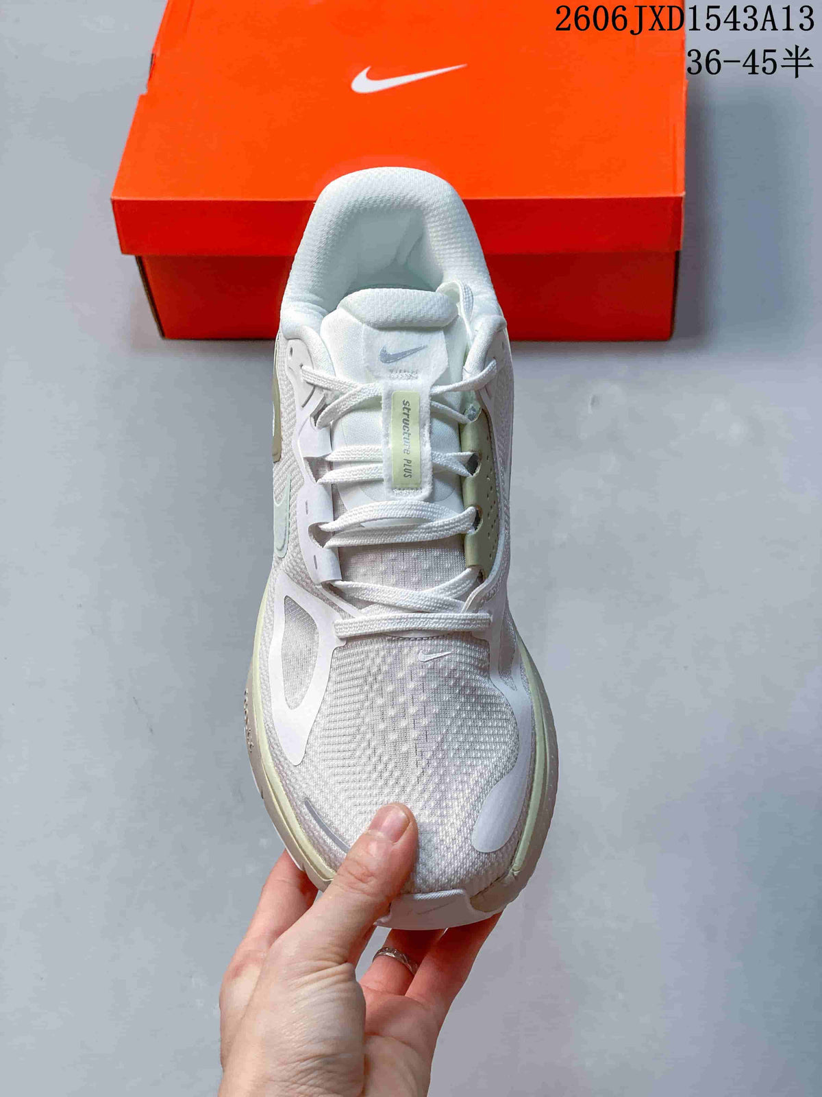 Nike Structure Plus Running Shoes in White and Pale Green