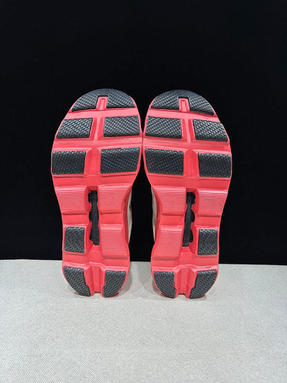 On Cloudmonster Sneakers in Light Gray and Coral