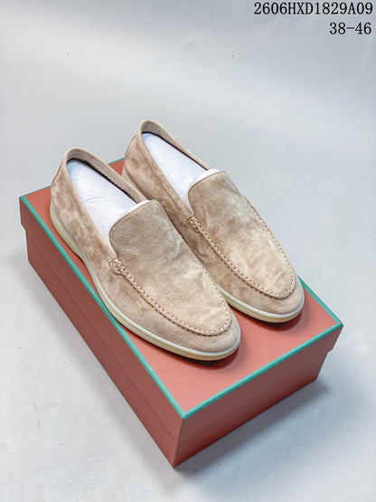 Loro Piana Suede-Style Loafers in Beige