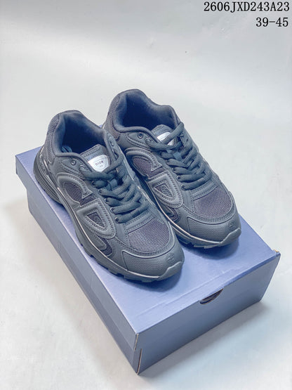Dior B30 Countdown Low-Top Sneakers in Charcoal Gray