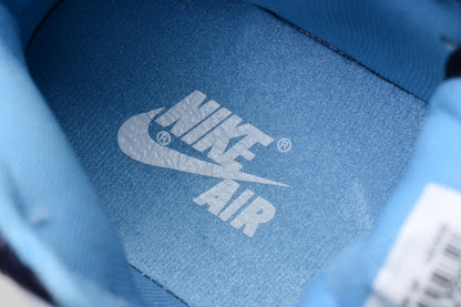 Close-up of the blue shoe interior and insole branding