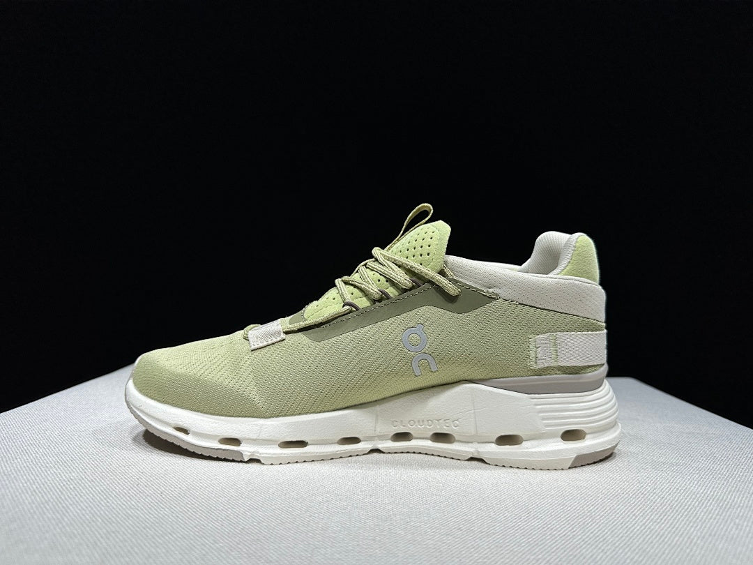 On Cloudnova 2 Sneakers in Green and White