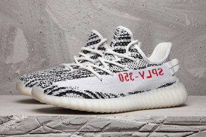 Yeezy 350 V2 Black and White Knit Sneakers