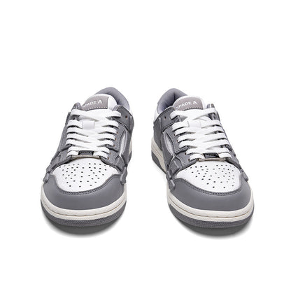 Gray and White Low-Top Sneakers MFS003-043