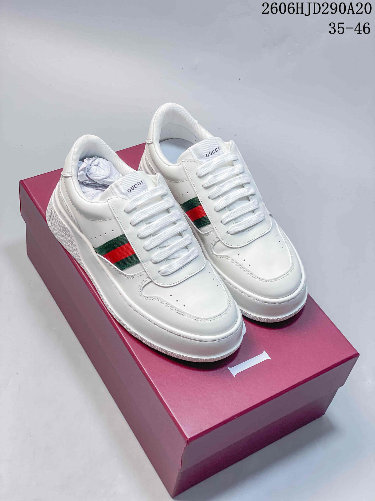 Gucci Chunky Low-Top Lace-Up Sneakers, White