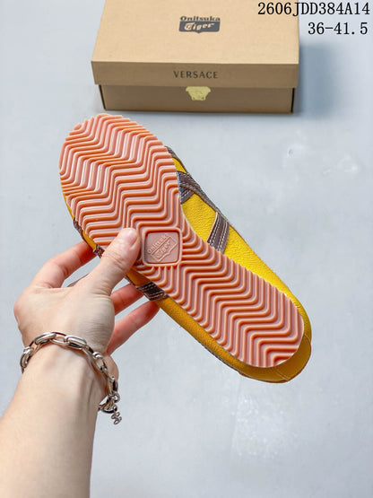 Versace x Onitsuka Tiger Tai-Chi Sakura Low-Top Sneakers, Yellow
