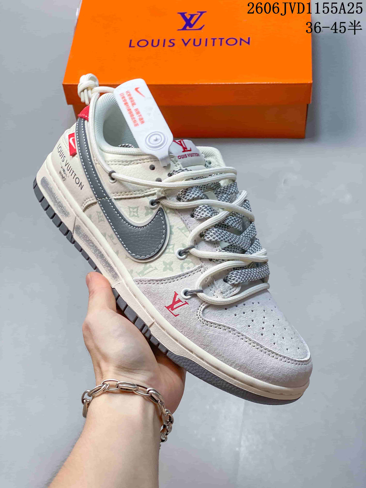 Nike SB Dunk Low Pro Sneakers in Gray and White