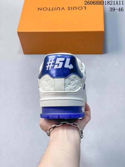 Louis Vuitton LV Trainer Sneakers in White and Blue