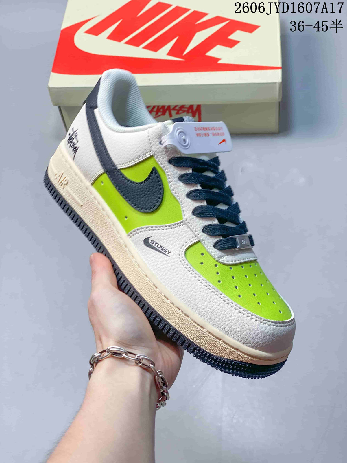 Nike Air Force 1 '07 Low Sneakers in White, Lime and Navy