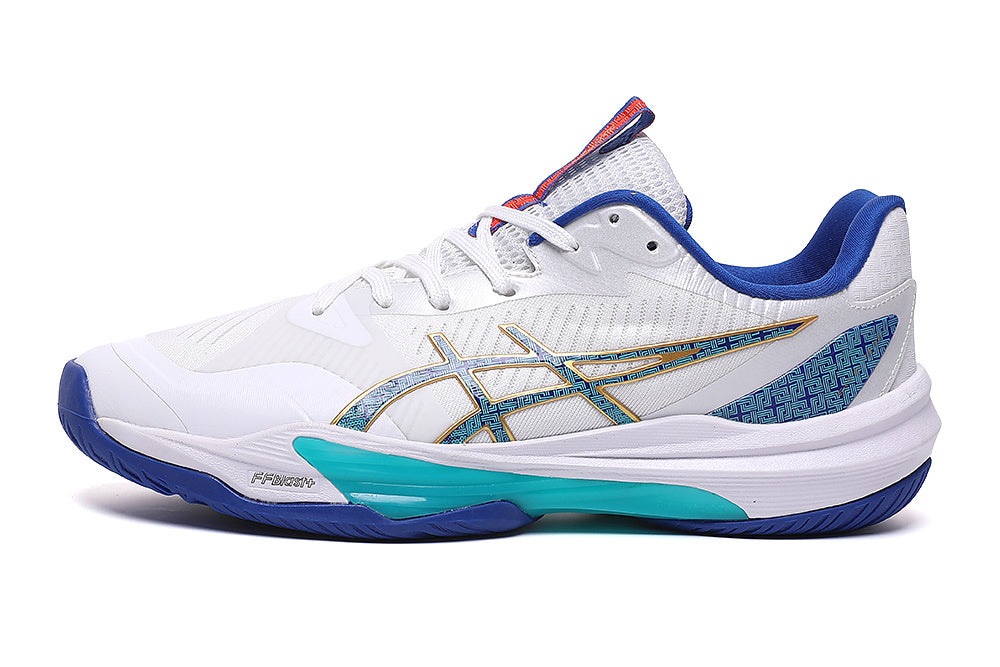 ASICS Gel-Resolution Tennis Shoes White Blue Turquoise
