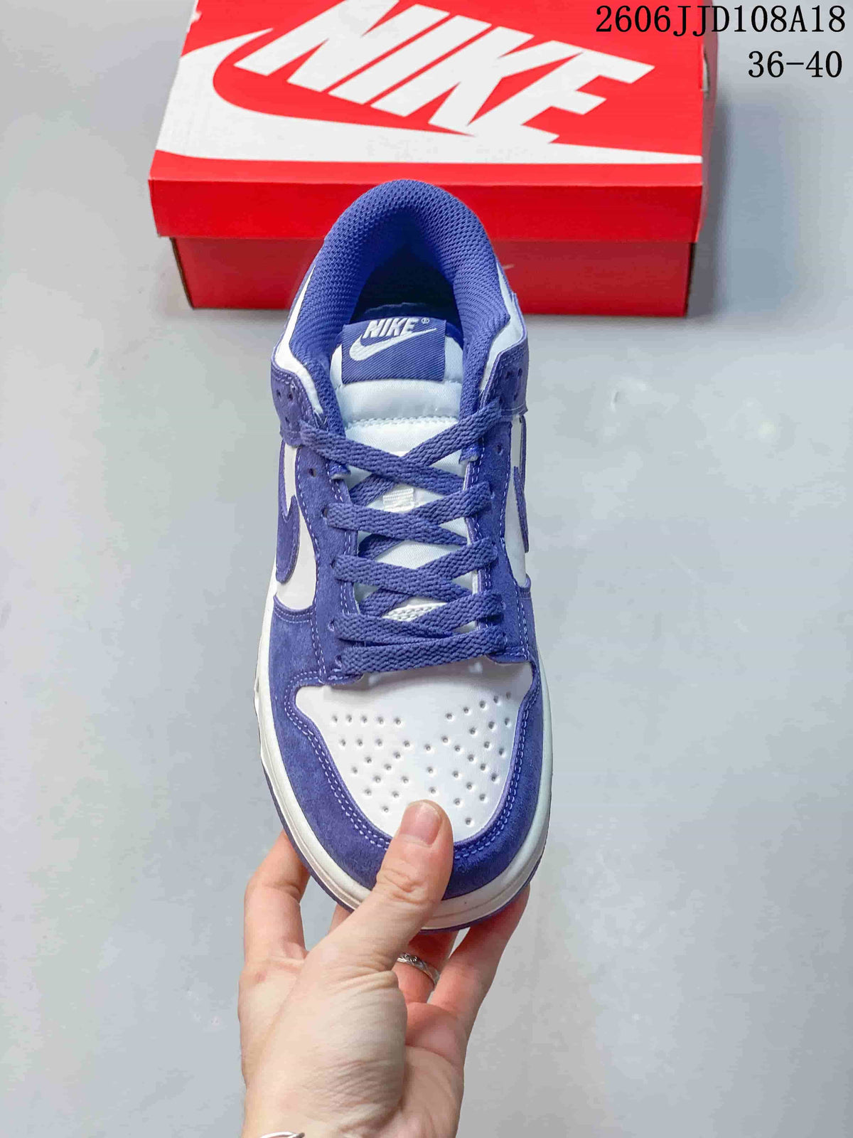 Nike SB Dunk Low Pro Purple and White Sneakers