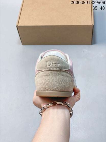 Dior Ribbon Pink and Beige Low-Top Sneakers
