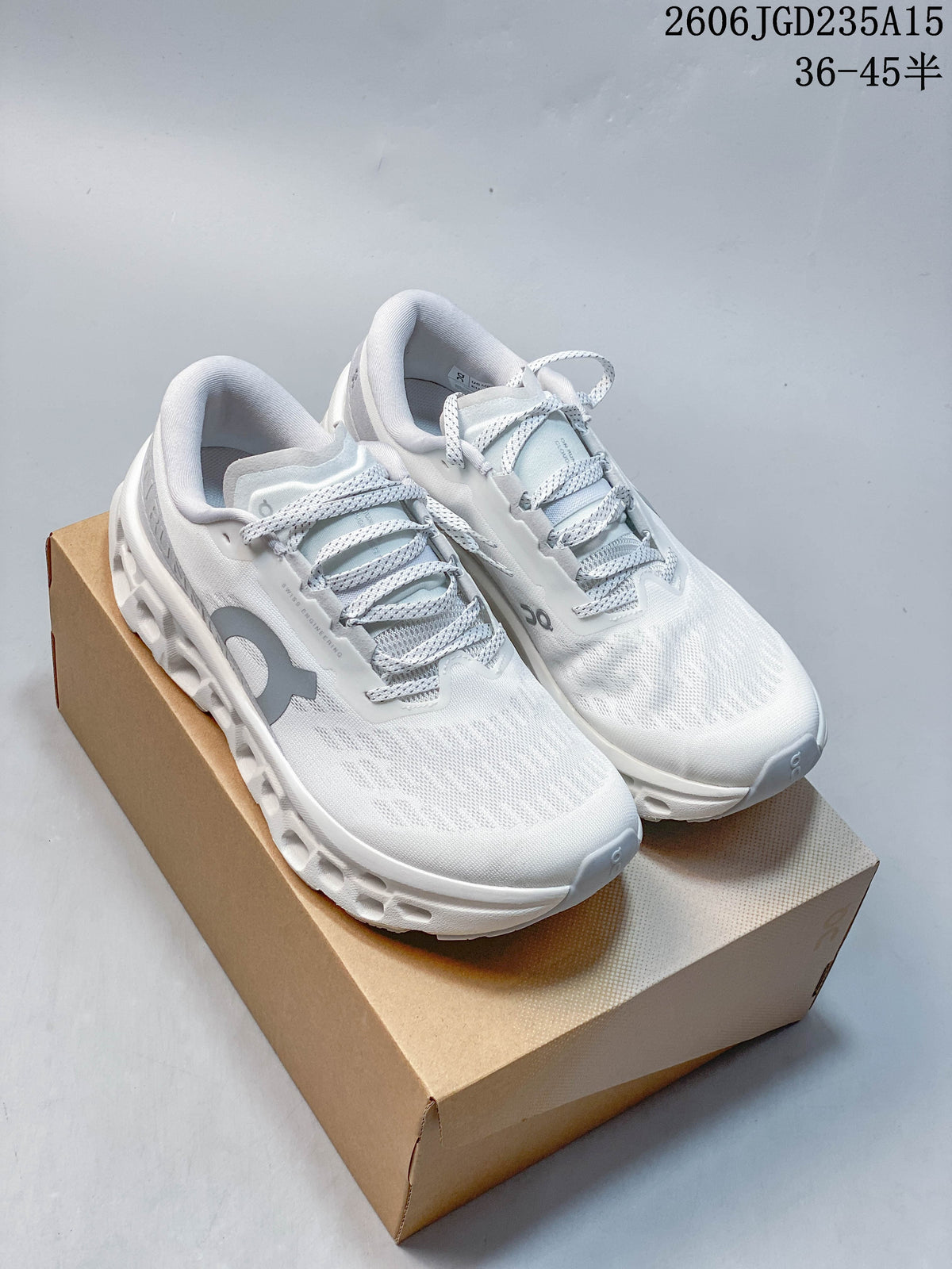 On Cloudmonster 3 Running Shoes, White with Yellow Sole