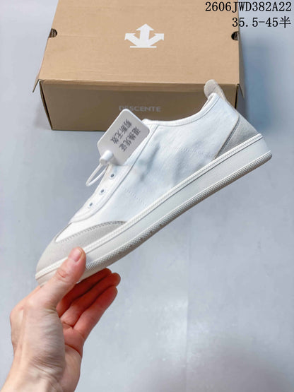 DESCENTE Chron Pacer CVS Retro T-Toe Sneakers, White/Grey