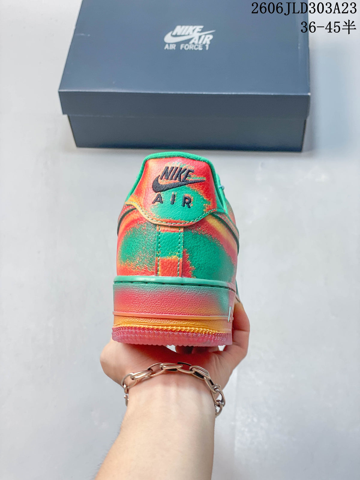 Nike Air Force 1 '07 Low Sneakers in Green and Coral