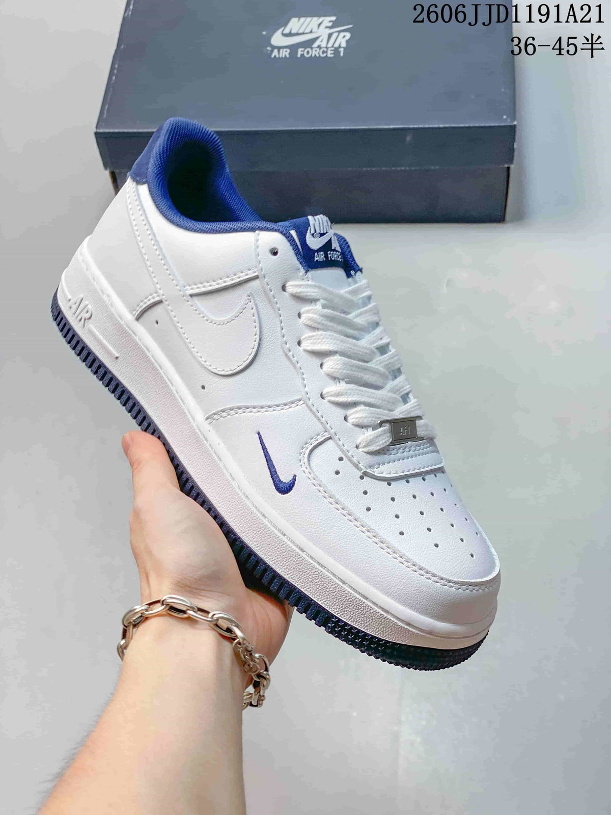 Nike Air Force 1 Low White Sneakers with Contrast Swoosh